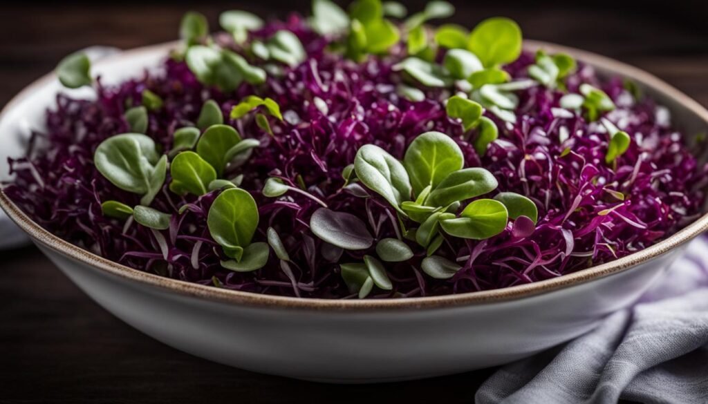red cabbage microgreens