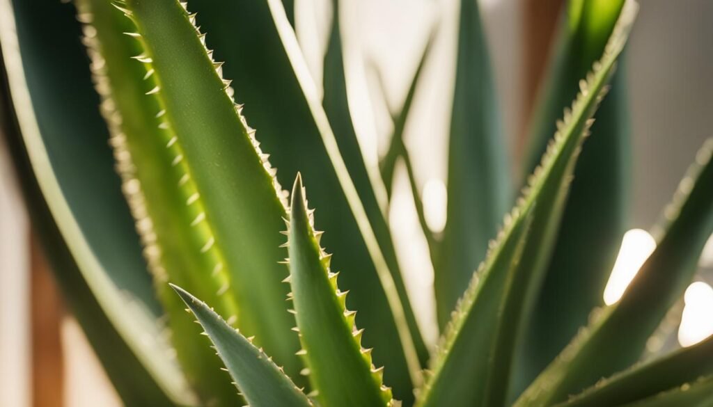 Aloe vera in bright light